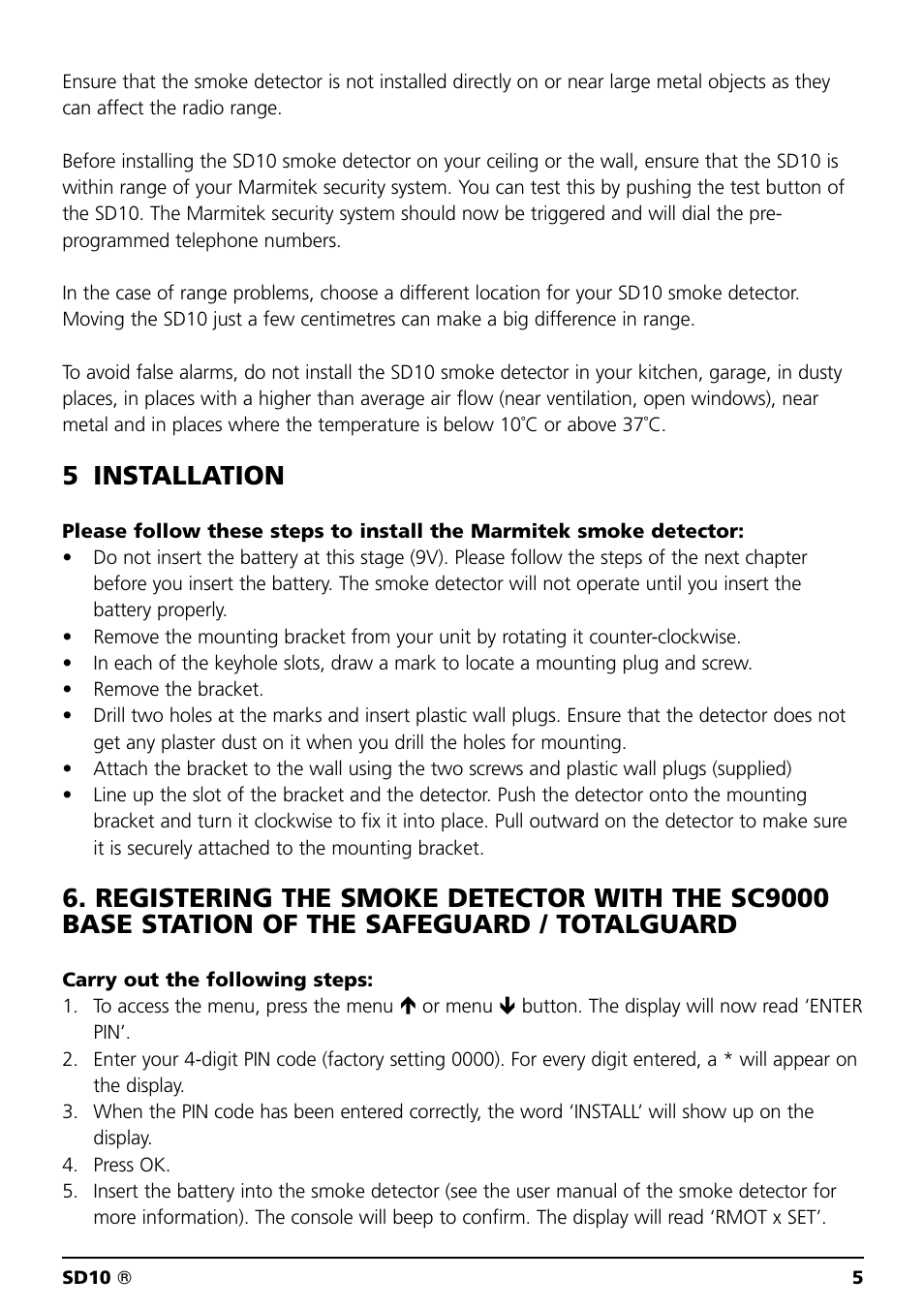 5 installation | Marmitek SD10 User Manual | Page 5 / 28