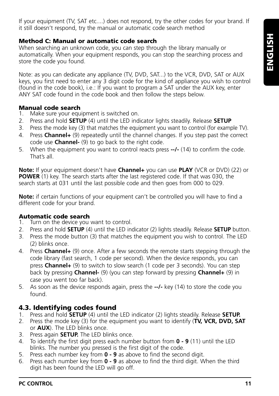 English | Marmitek PC CONTROL User Manual | Page 11 / 56