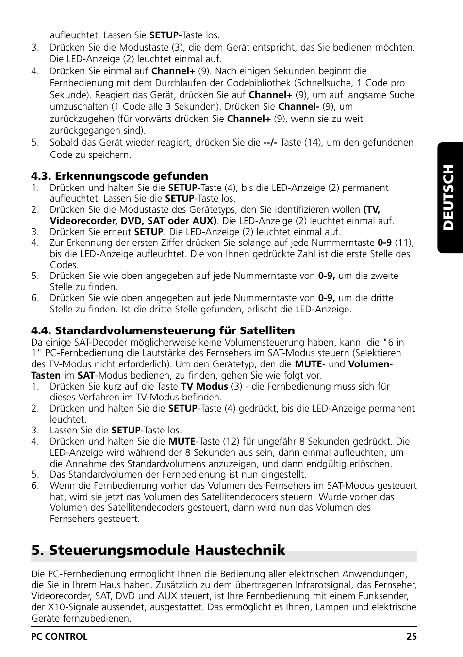 Steuerungsmodule haustechnik, Deutsch | Marmitek PC CONTROL User Manual | Page 25 / 56