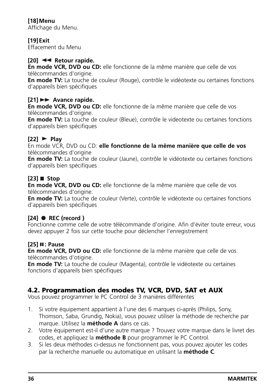 Marmitek PC CONTROL User Manual | Page 36 / 56