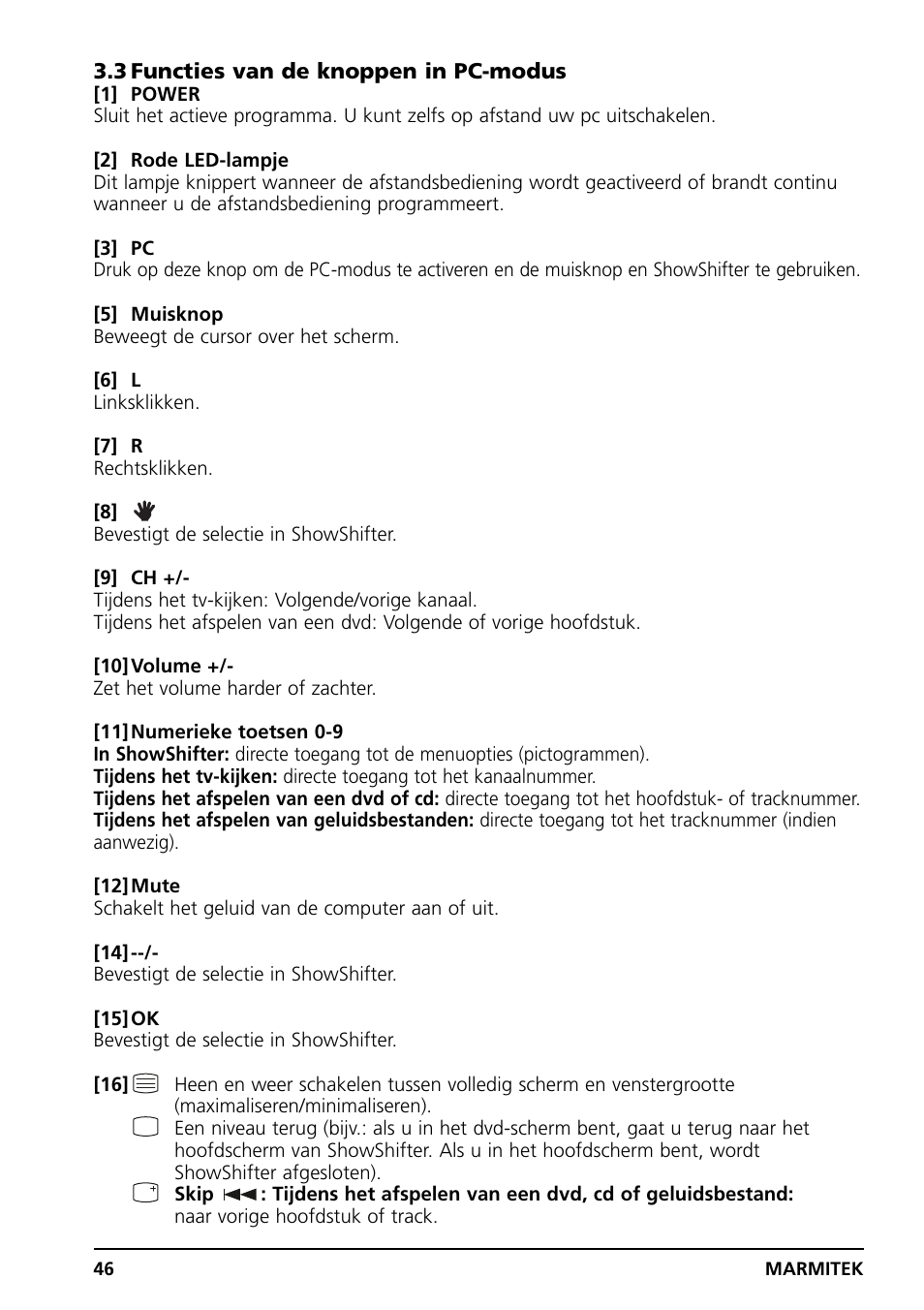 Marmitek PC CONTROL User Manual | Page 46 / 56