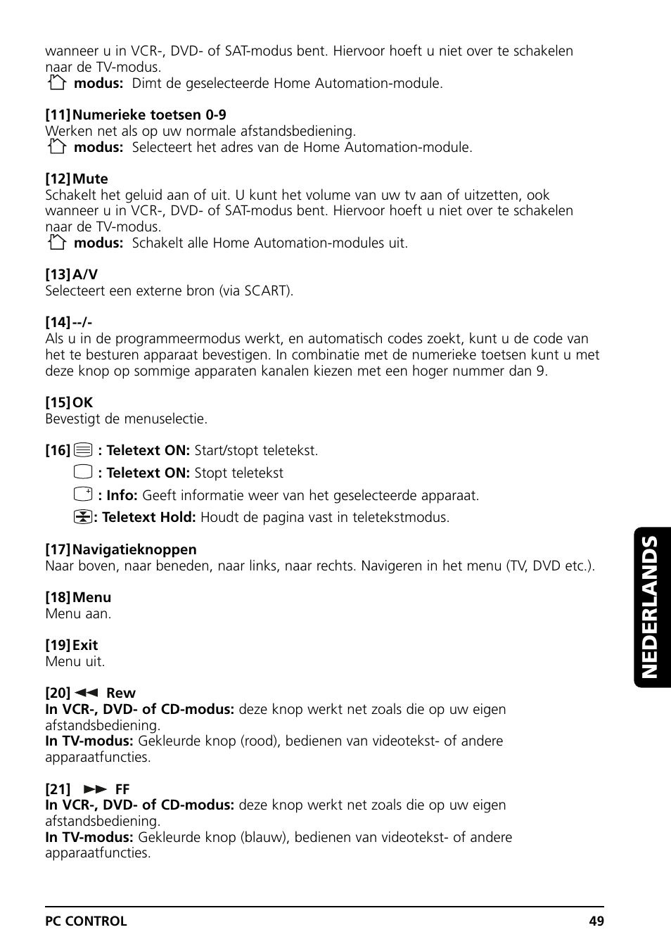 Nederlands | Marmitek PC CONTROL User Manual | Page 49 / 56