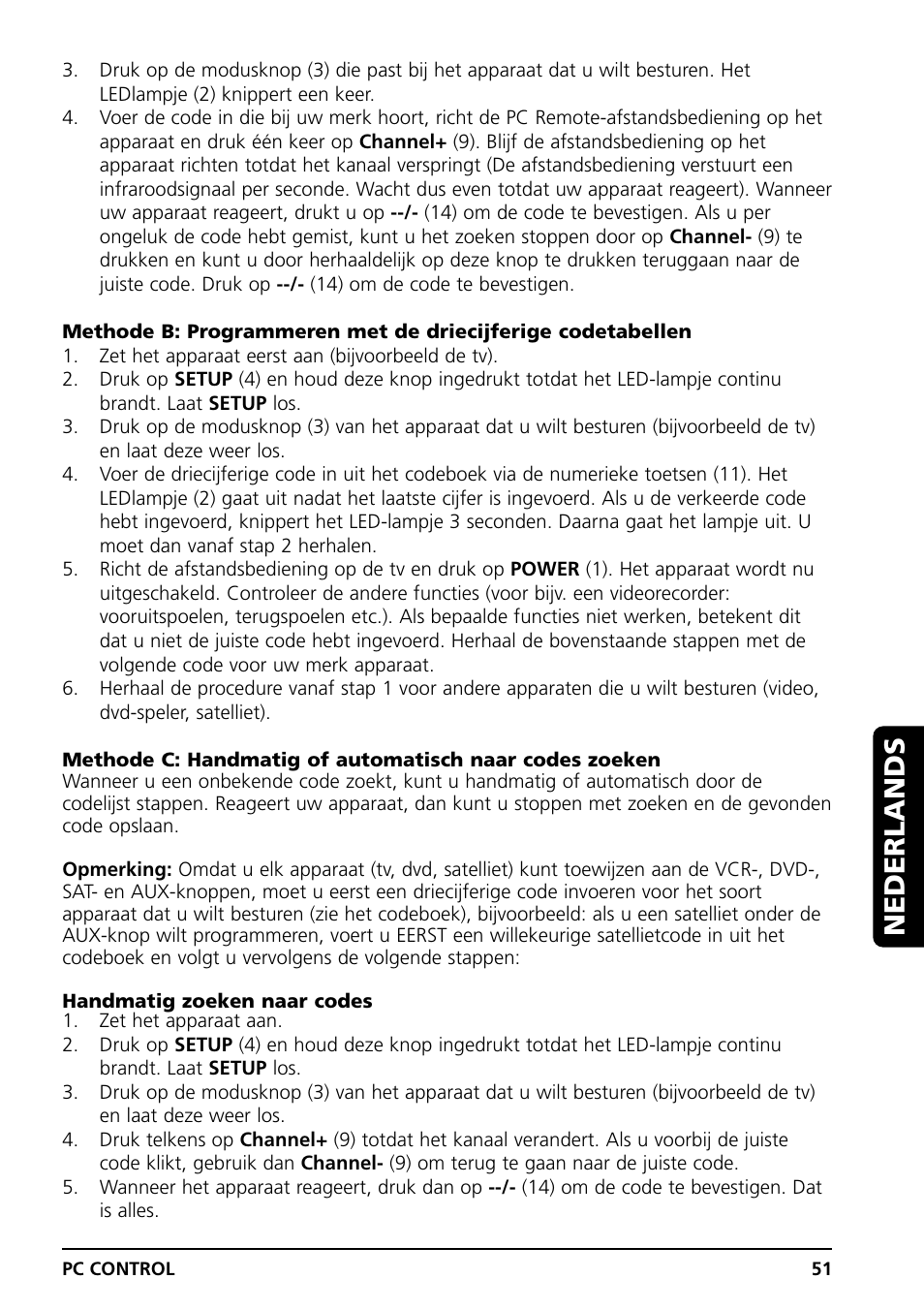 Nederlands | Marmitek PC CONTROL User Manual | Page 51 / 56
