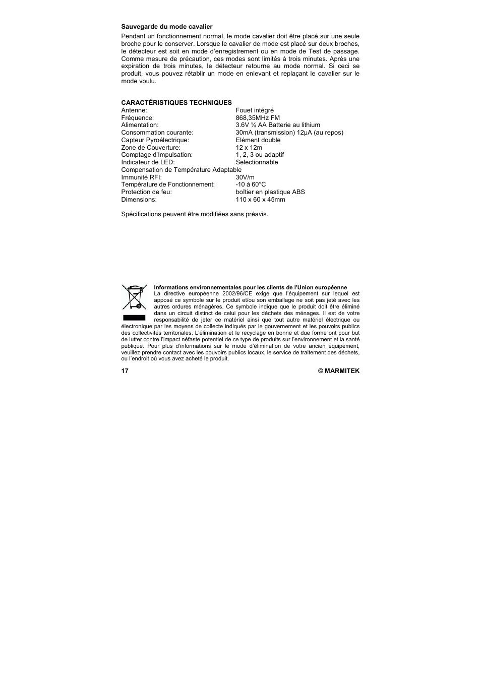 Marmitek MS845 User Manual | Page 18 / 36