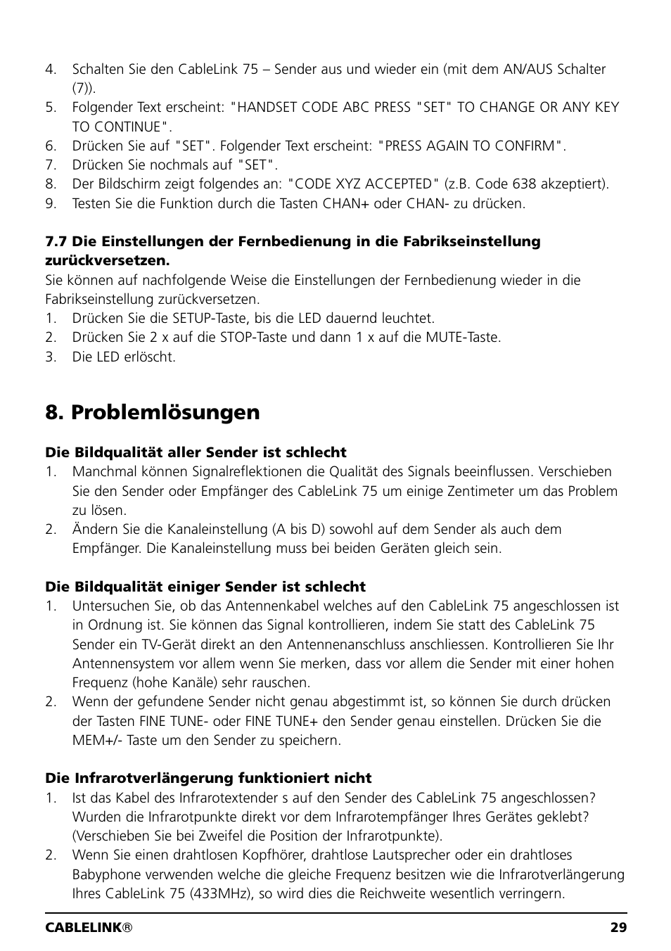 Problemlösungen | Marmitek 20041 User Manual | Page 29 / 68