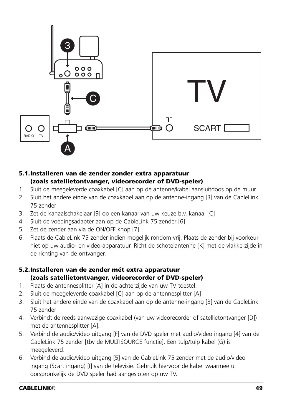 3c a, Scart | Marmitek 20041 User Manual | Page 49 / 68