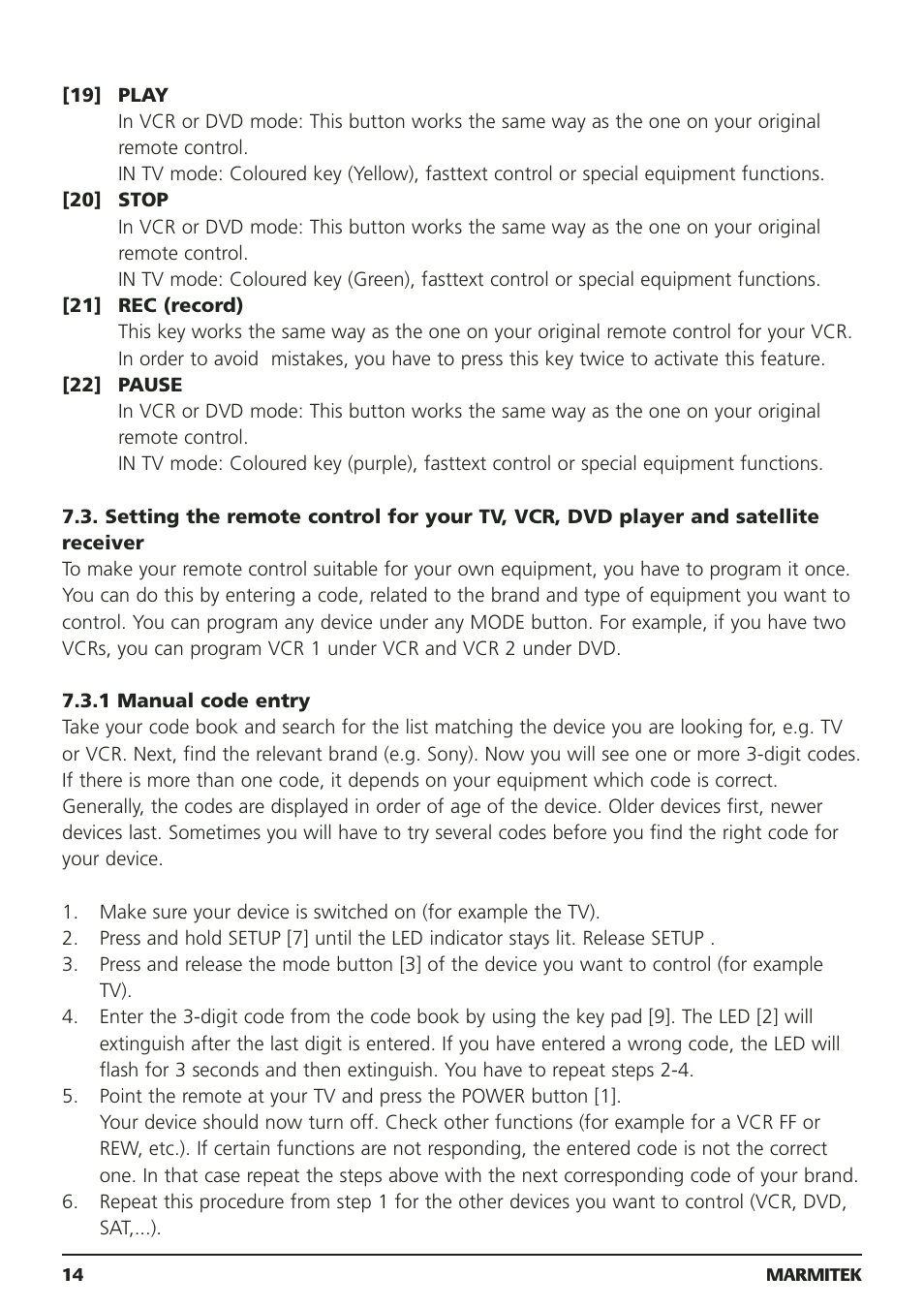 Marmitek 20095 User Manual | Page 14 / 120