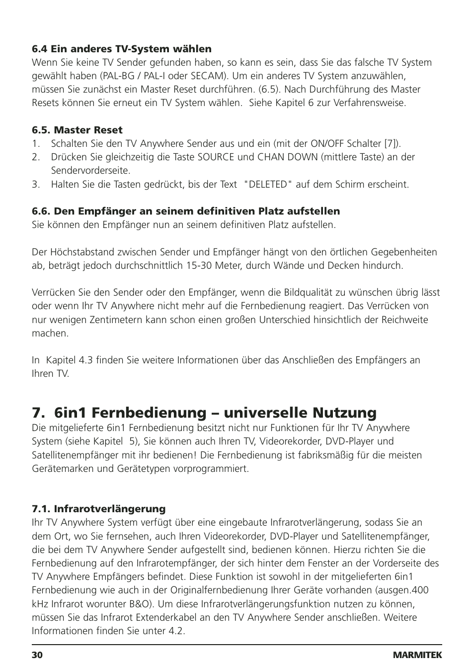6in1 fernbedienung – universelle nutzung | Marmitek 20095 User Manual | Page 30 / 120