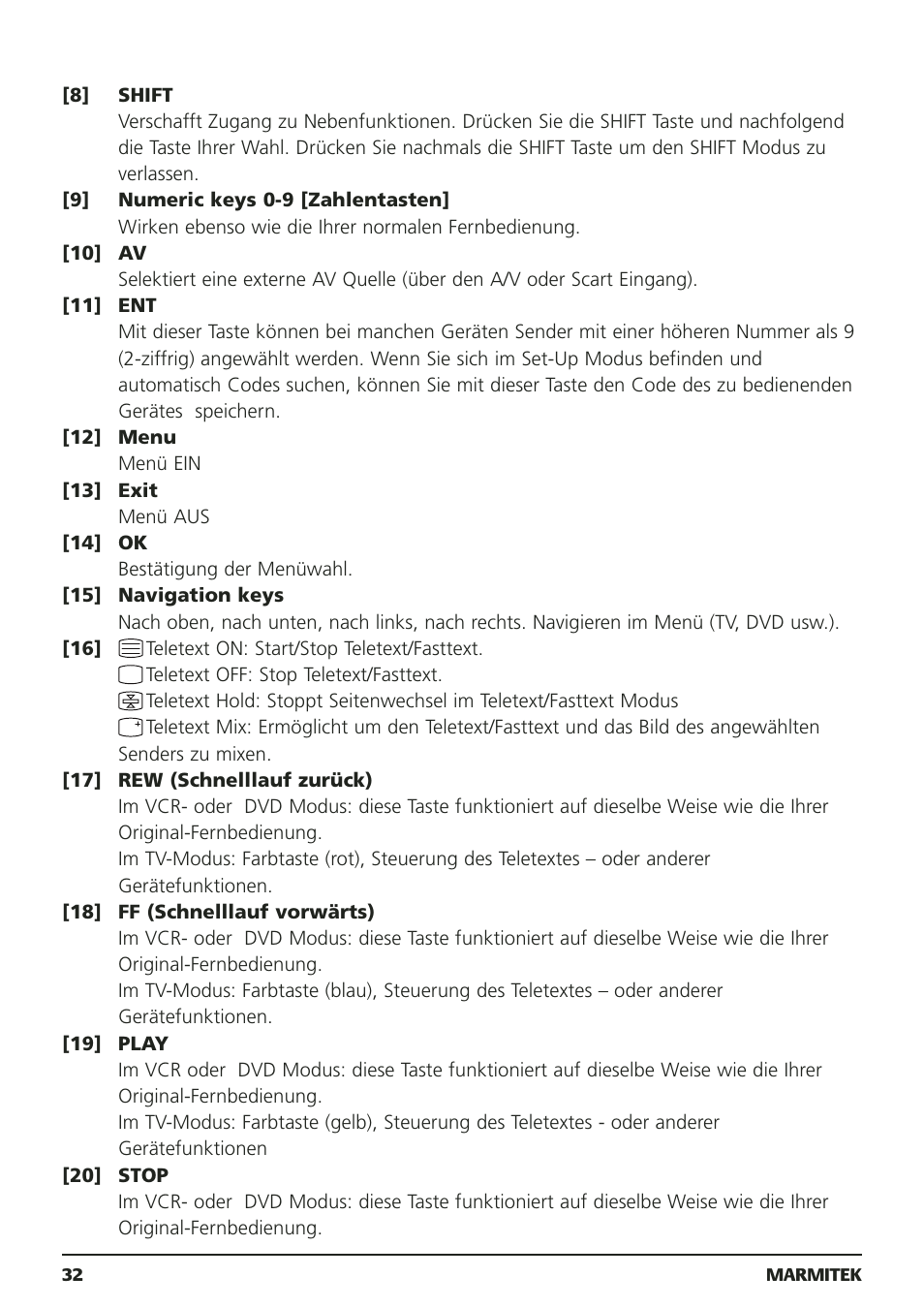 Marmitek 20095 User Manual | Page 32 / 120