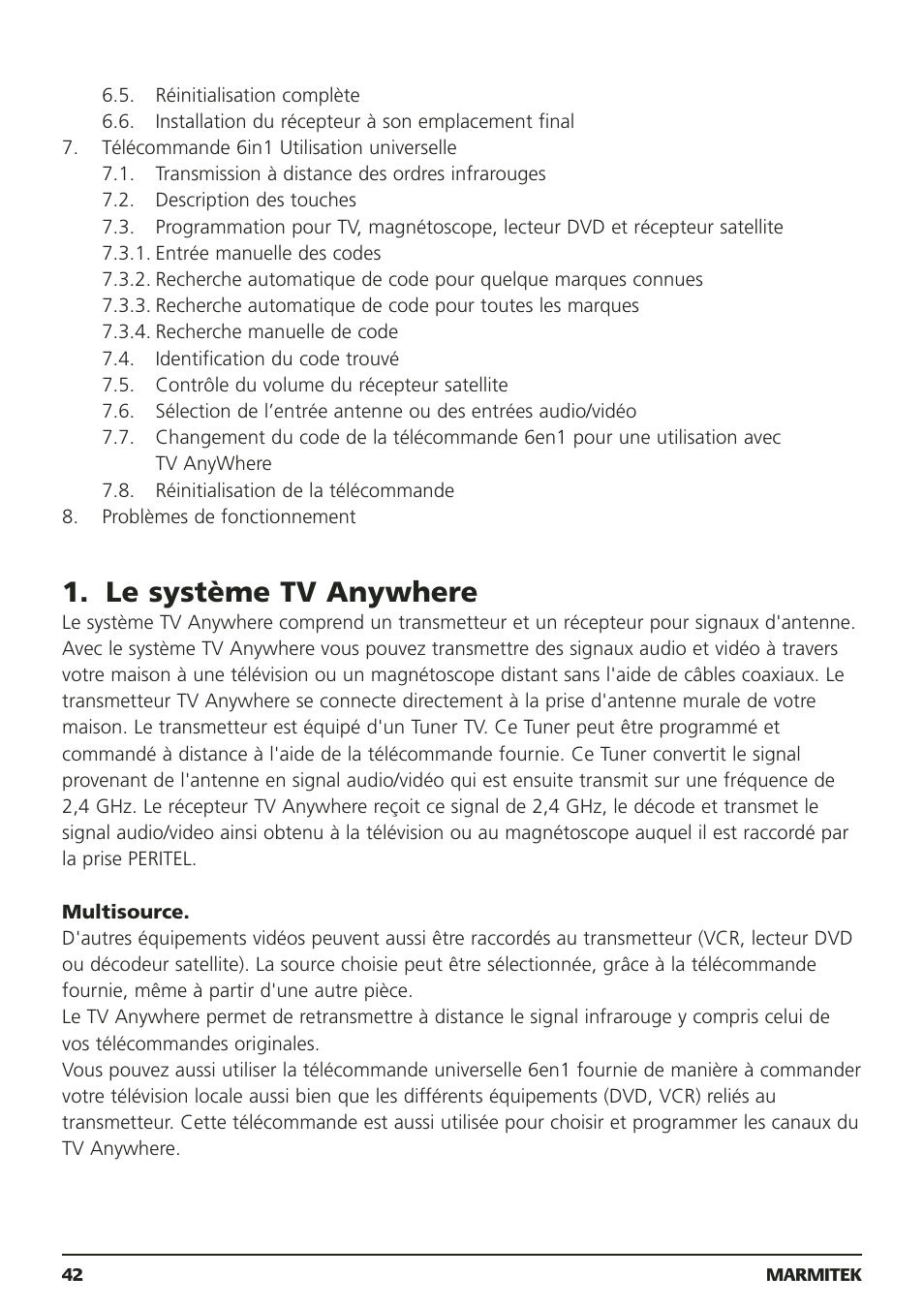Le système tv anywhere | Marmitek 20095 User Manual | Page 42 / 120