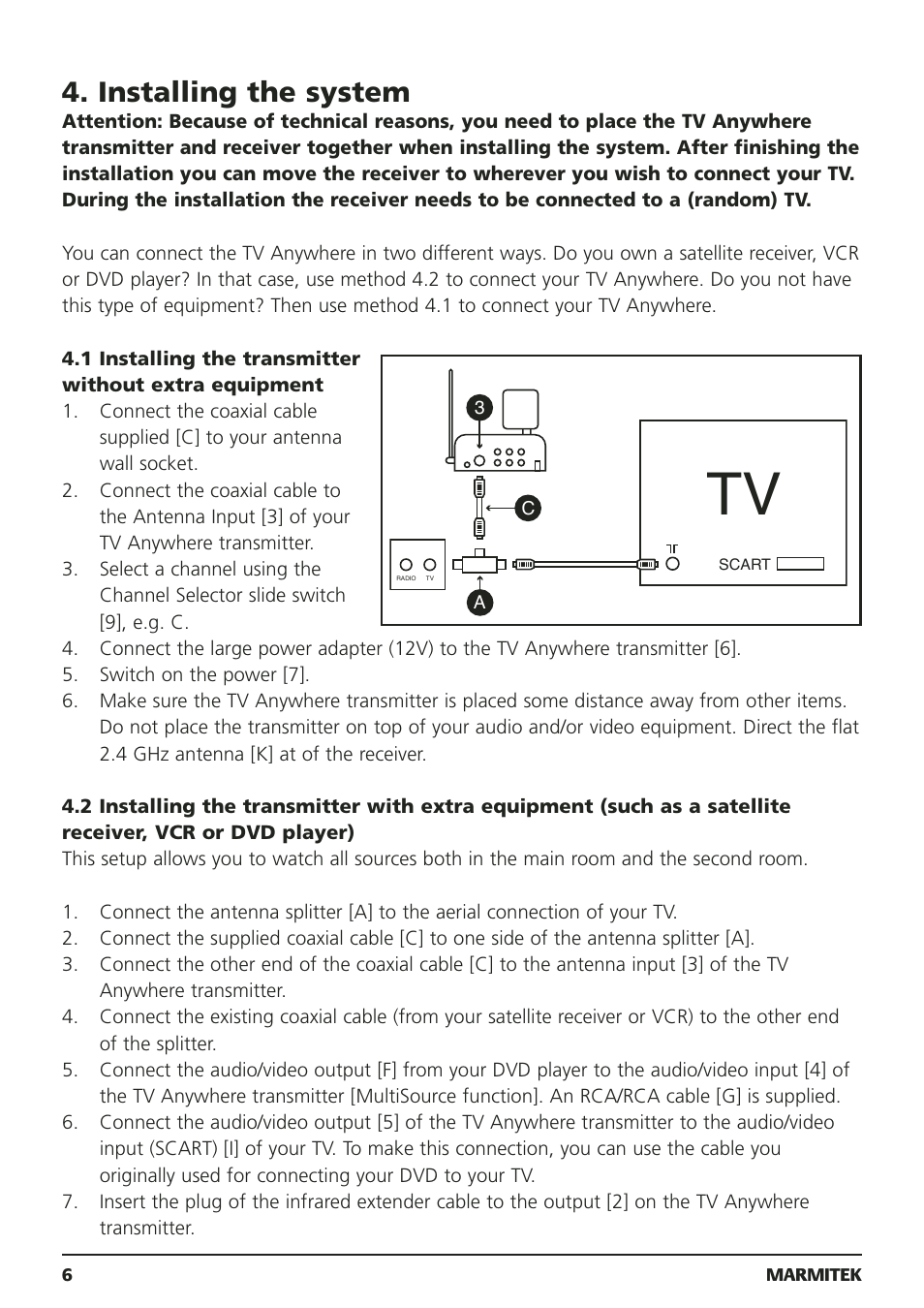 Installing the system | Marmitek 20095 User Manual | Page 6 / 120