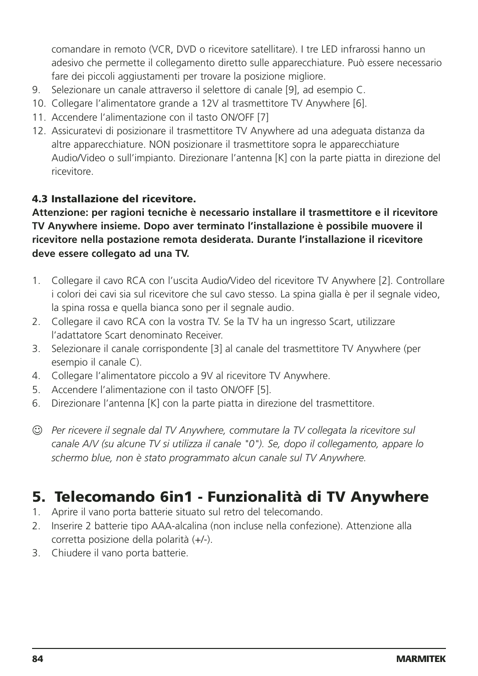 Telecomando 6in1 - funzionalità di tv anywhere | Marmitek 20095 User Manual | Page 84 / 120