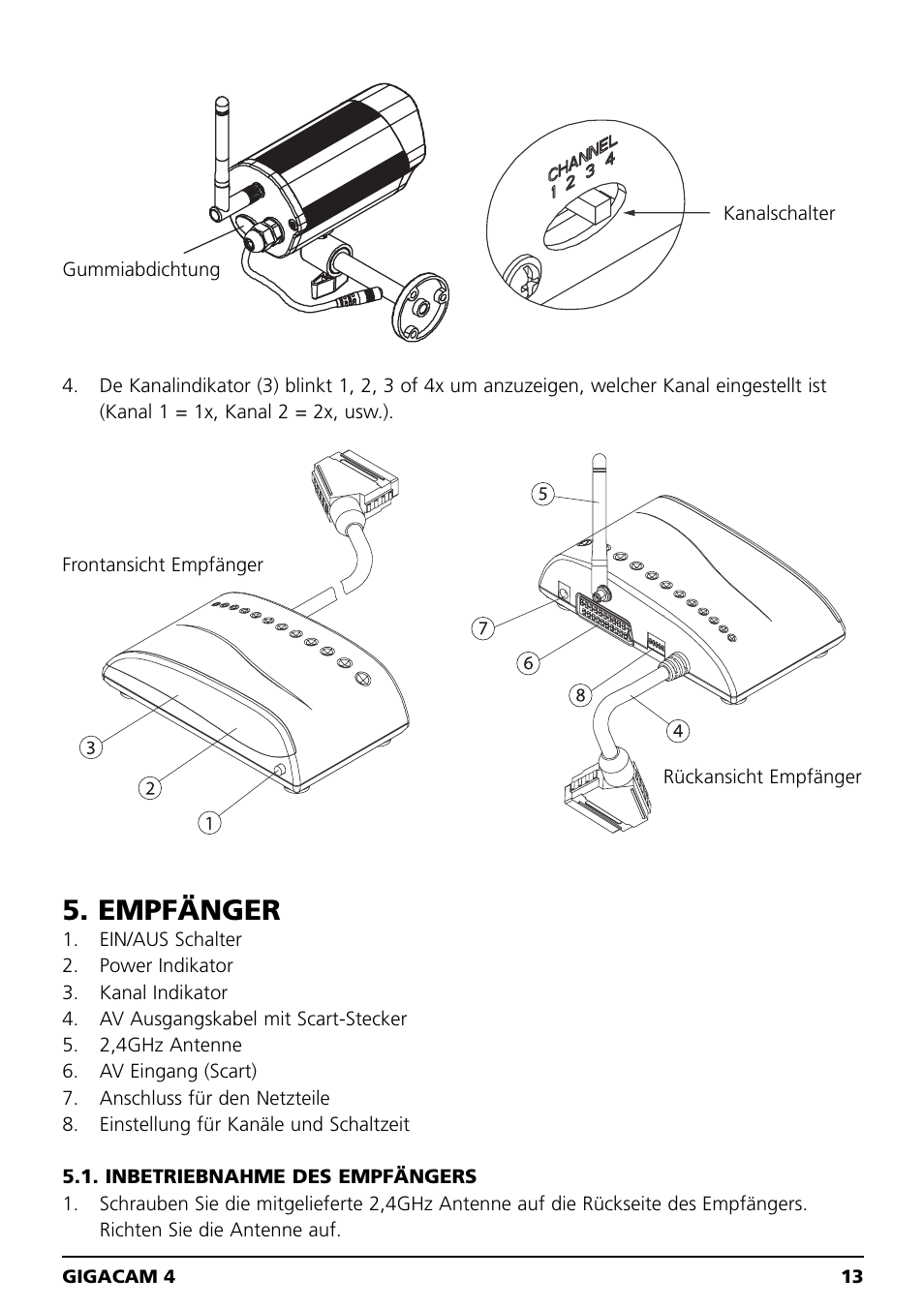 Empfänger | Marmitek MEGACAM4 User Manual | Page 13 / 36