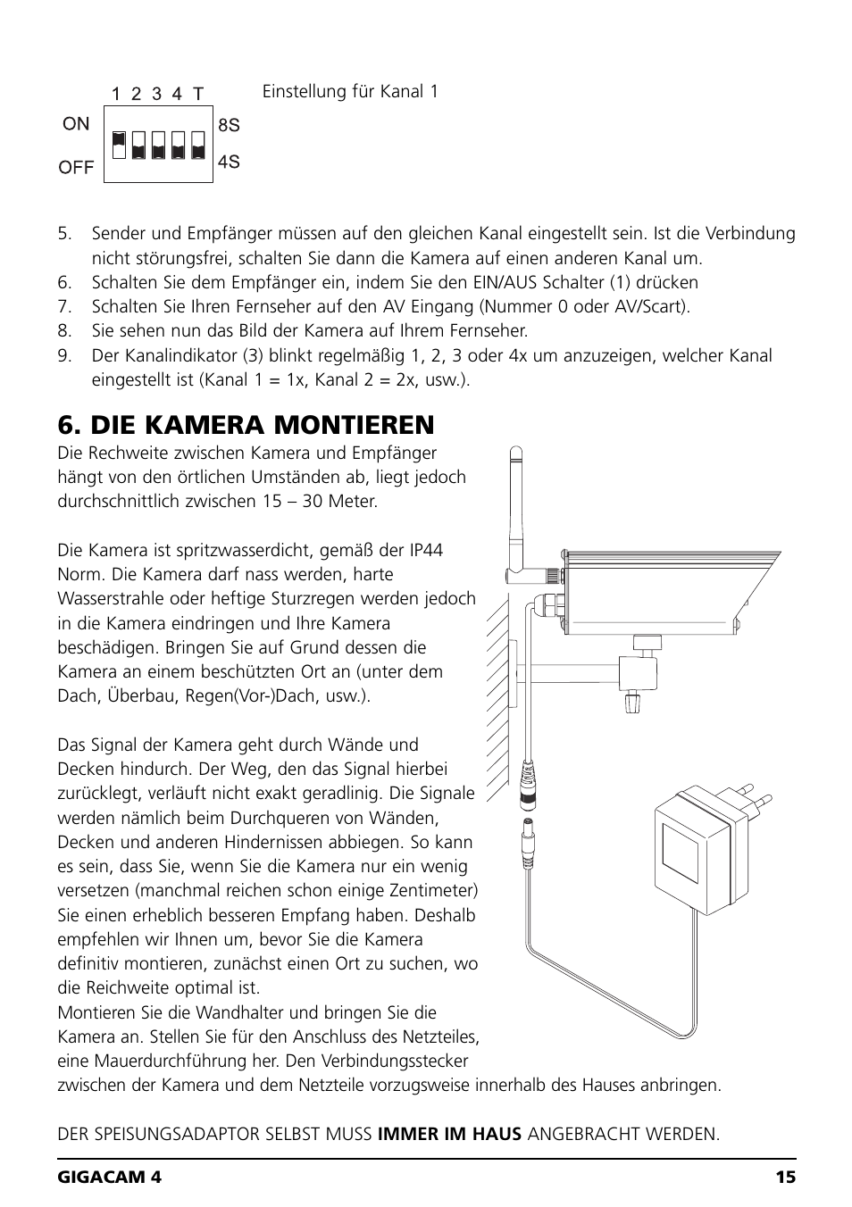 Die kamera montieren | Marmitek MEGACAM4 User Manual | Page 15 / 36