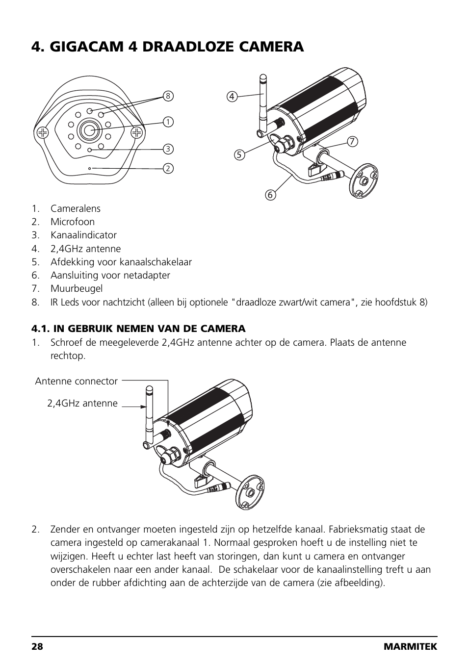 Gigacam 4 draadloze camera | Marmitek MEGACAM4 User Manual | Page 28 / 36