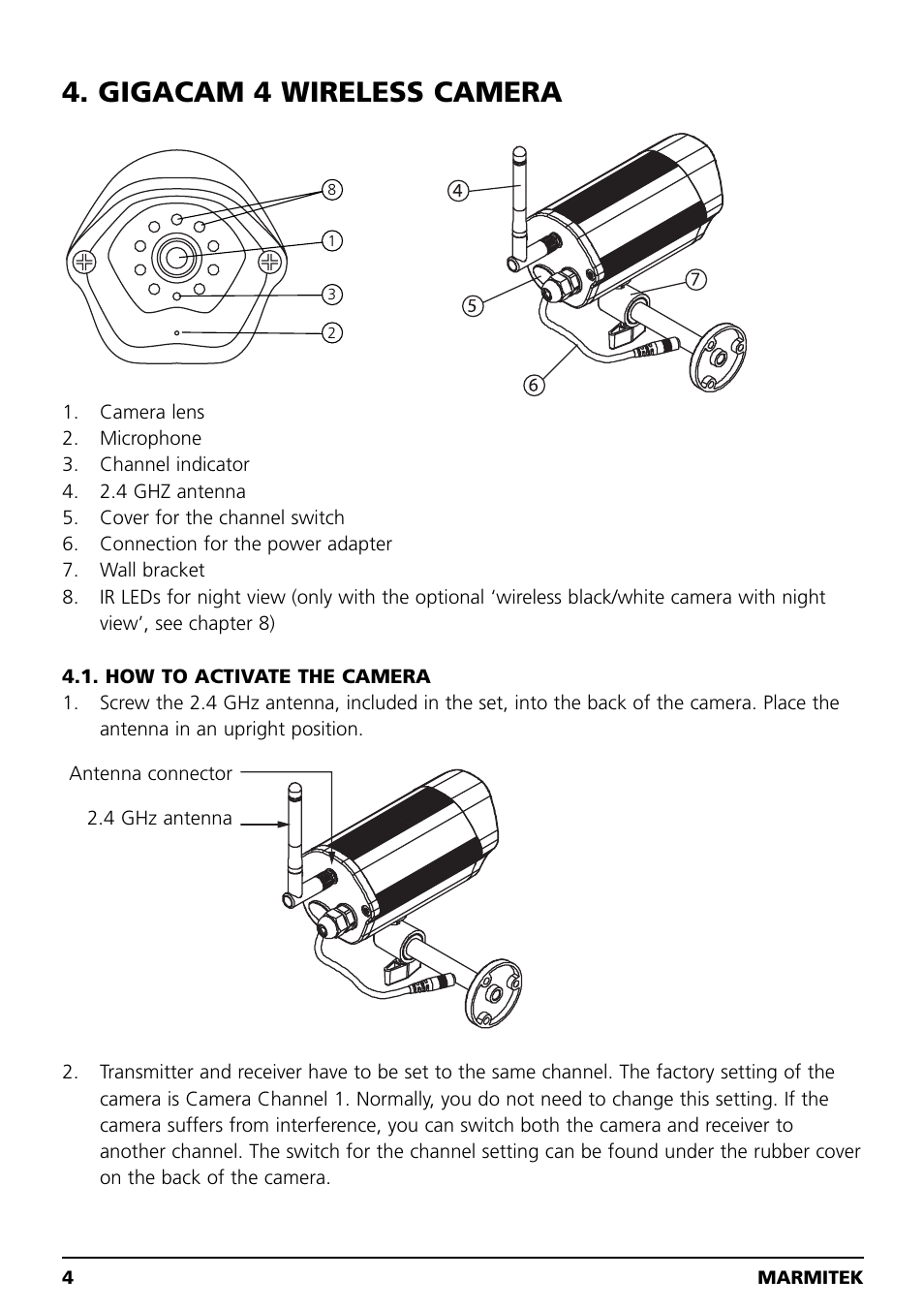 Gigacam 4 wireless camera | Marmitek MEGACAM4 User Manual | Page 4 / 36