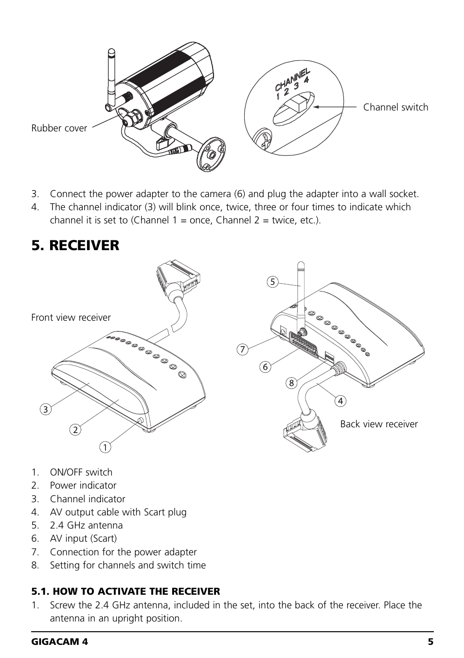 Receiver | Marmitek MEGACAM4 User Manual | Page 5 / 36