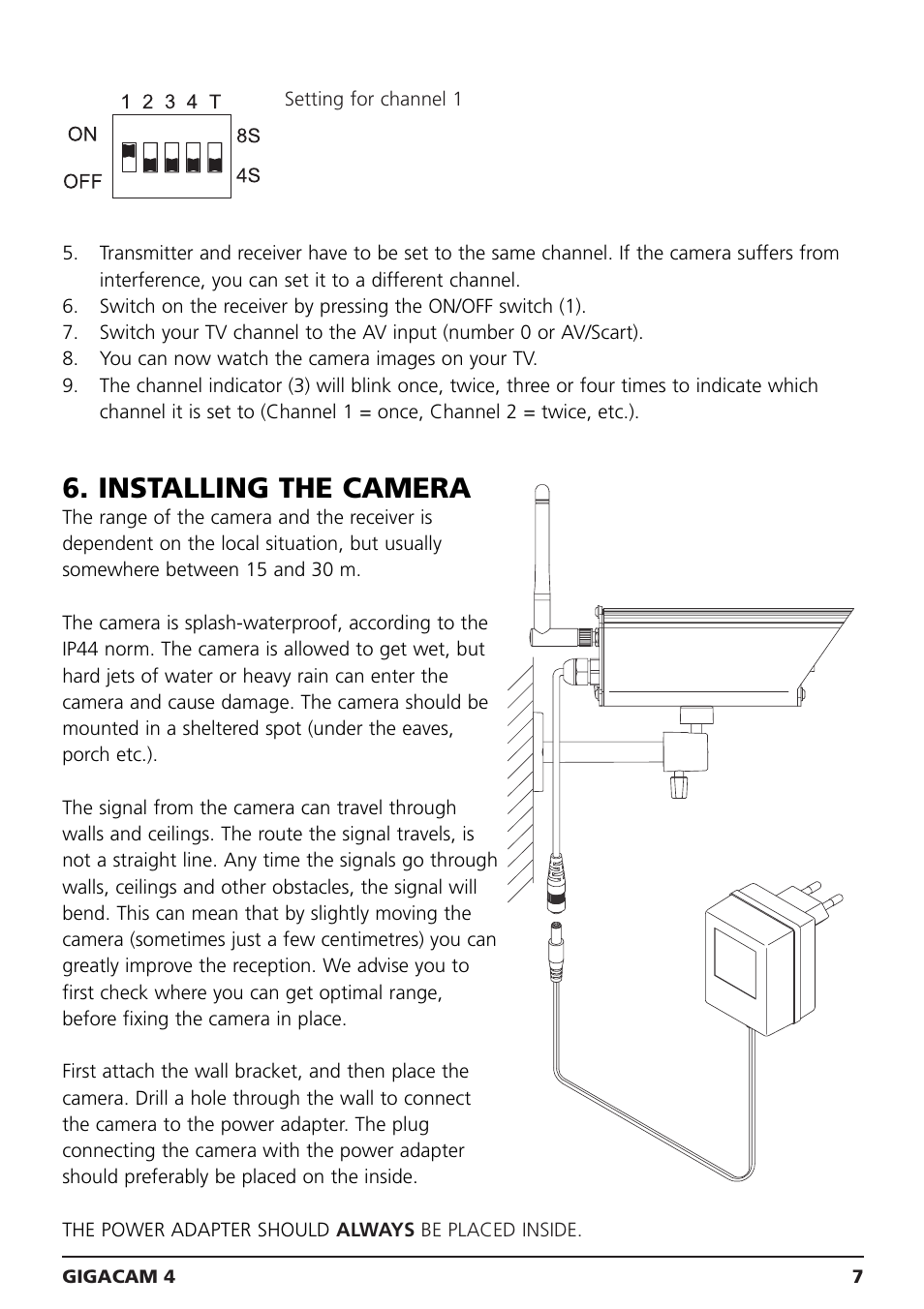Installing the camera | Marmitek MEGACAM4 User Manual | Page 7 / 36