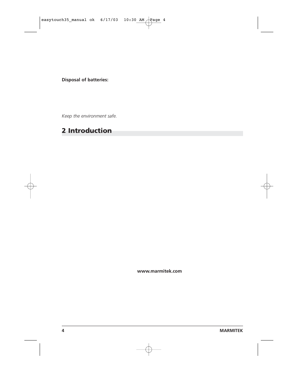 Easytouch 4.pdf, 2 introduction | Marmitek EasyTouch35 User Manual | Page 4 / 25