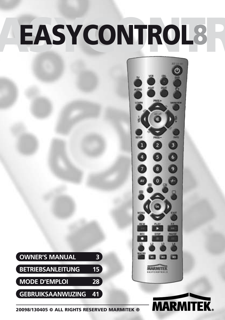 Marmitek Easycontrol 8 User Manual | 56 pages