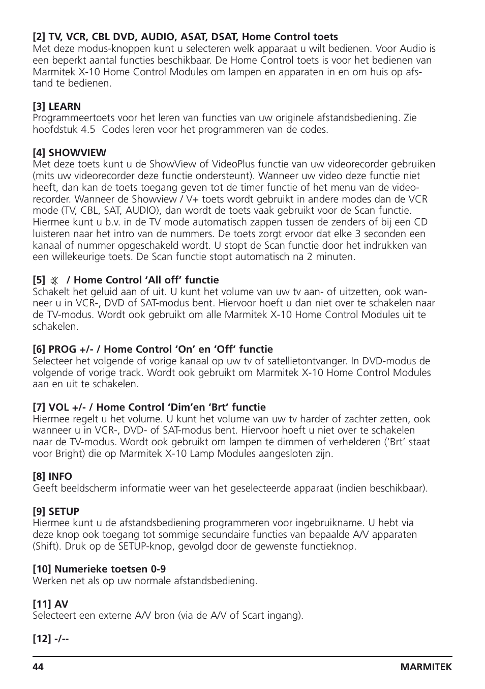 Marmitek Easycontrol 8 User Manual | Page 44 / 56