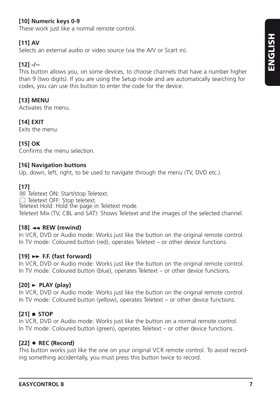 English | Marmitek Easycontrol 8 User Manual | Page 7 / 56