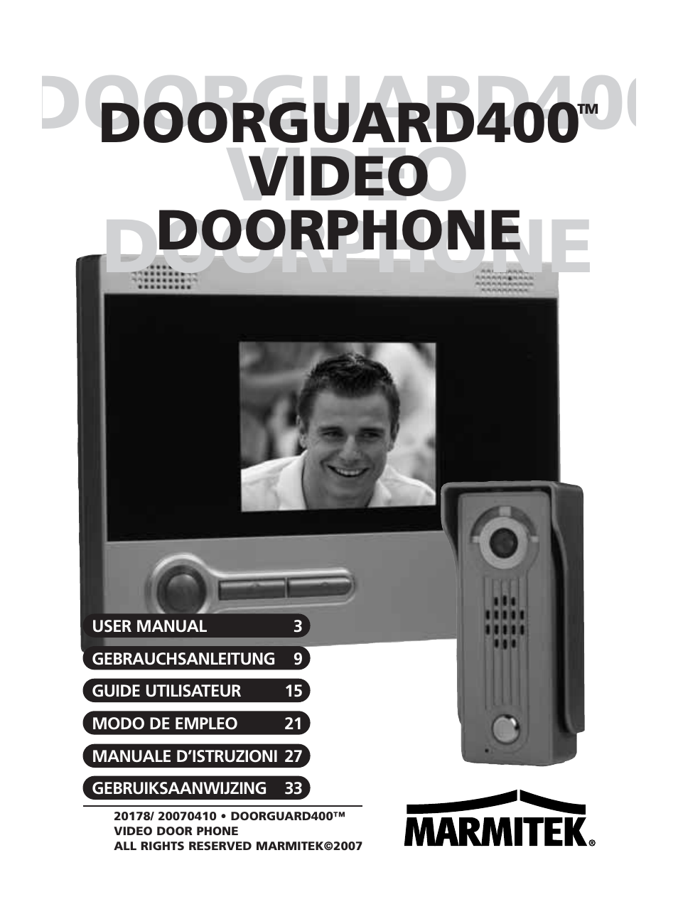 Marmitek VIDEO DOORPHONE User Manual | 40 pages