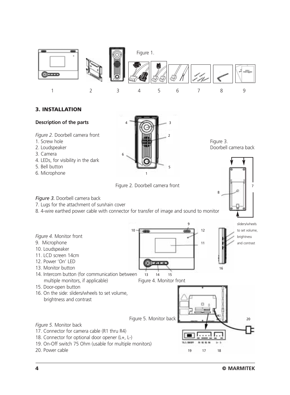 Installation | Marmitek VIDEO DOORPHONE User Manual | Page 4 / 40