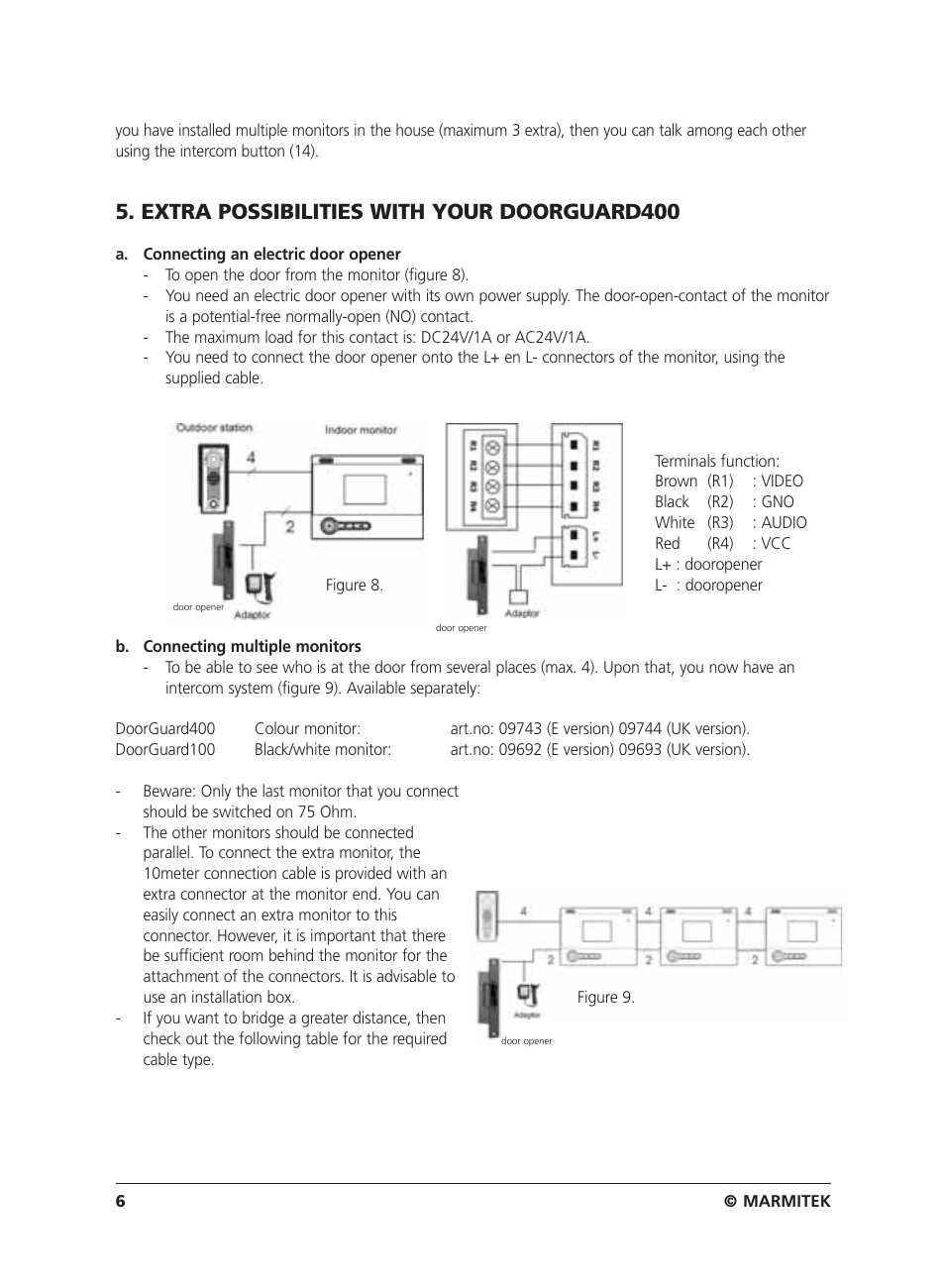 Extra possibilities with your doorguard400 | Marmitek VIDEO DOORPHONE User Manual | Page 6 / 40