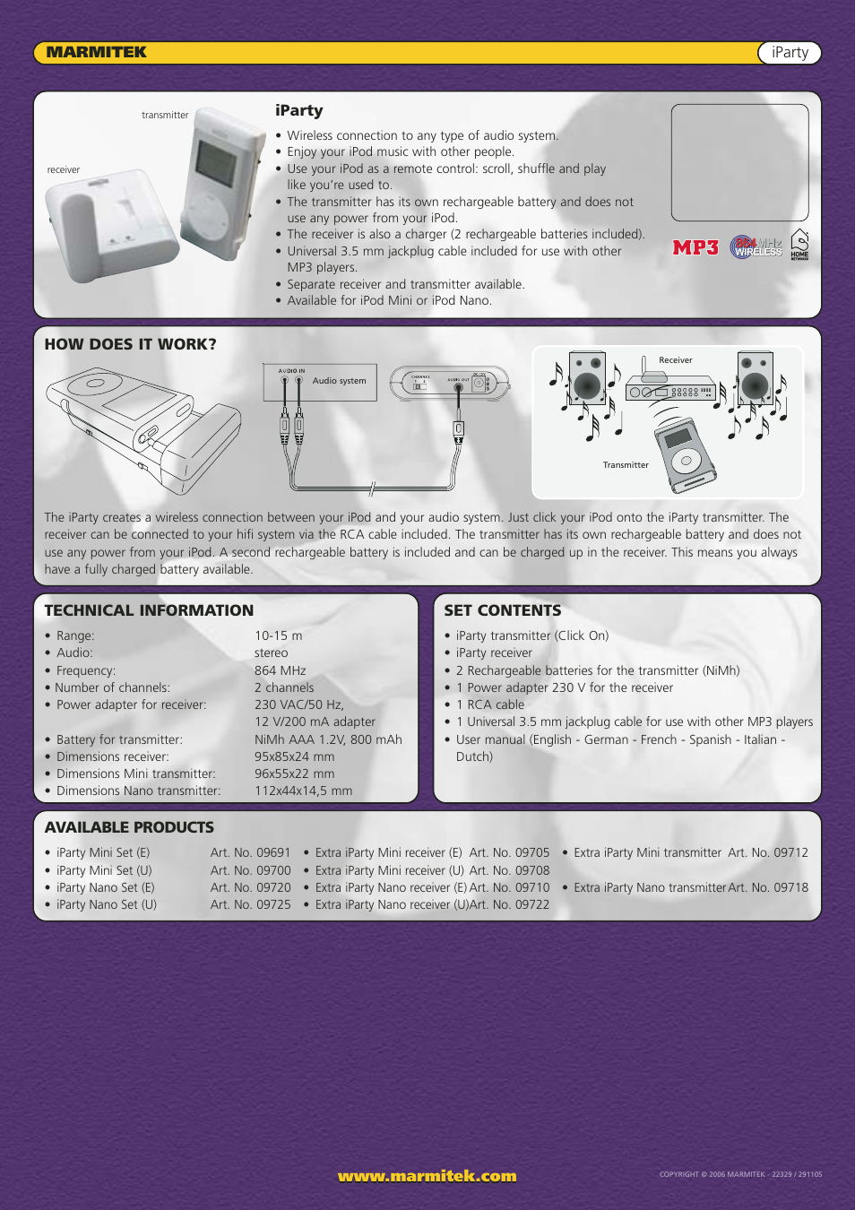 Marmitek Wireless iPod Sender iParty User Manual | Page 2 / 2