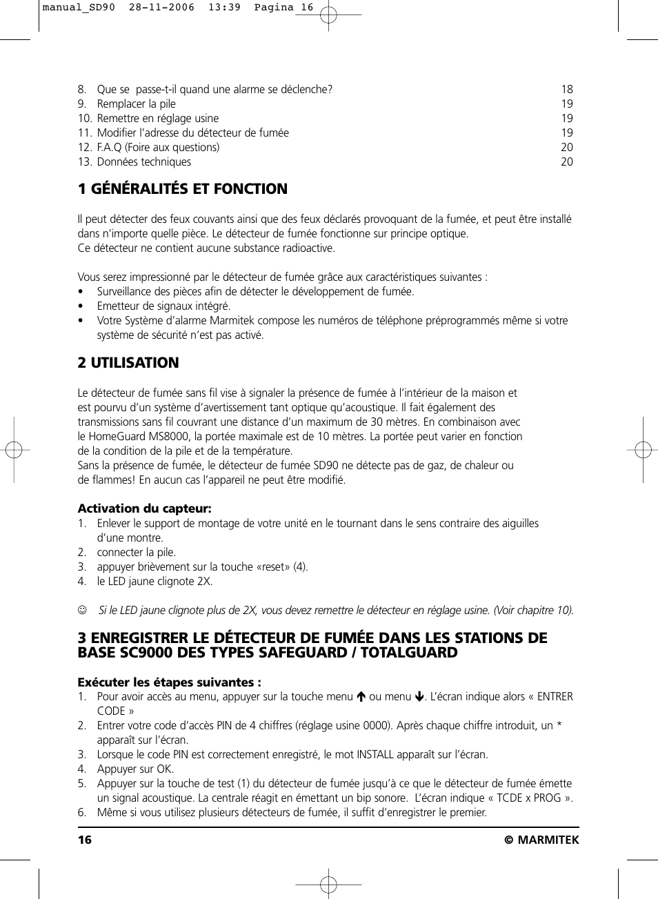 1 généralités et fonction, 2 utilisation | Marmitek SD90 User Manual | Page 16 / 40