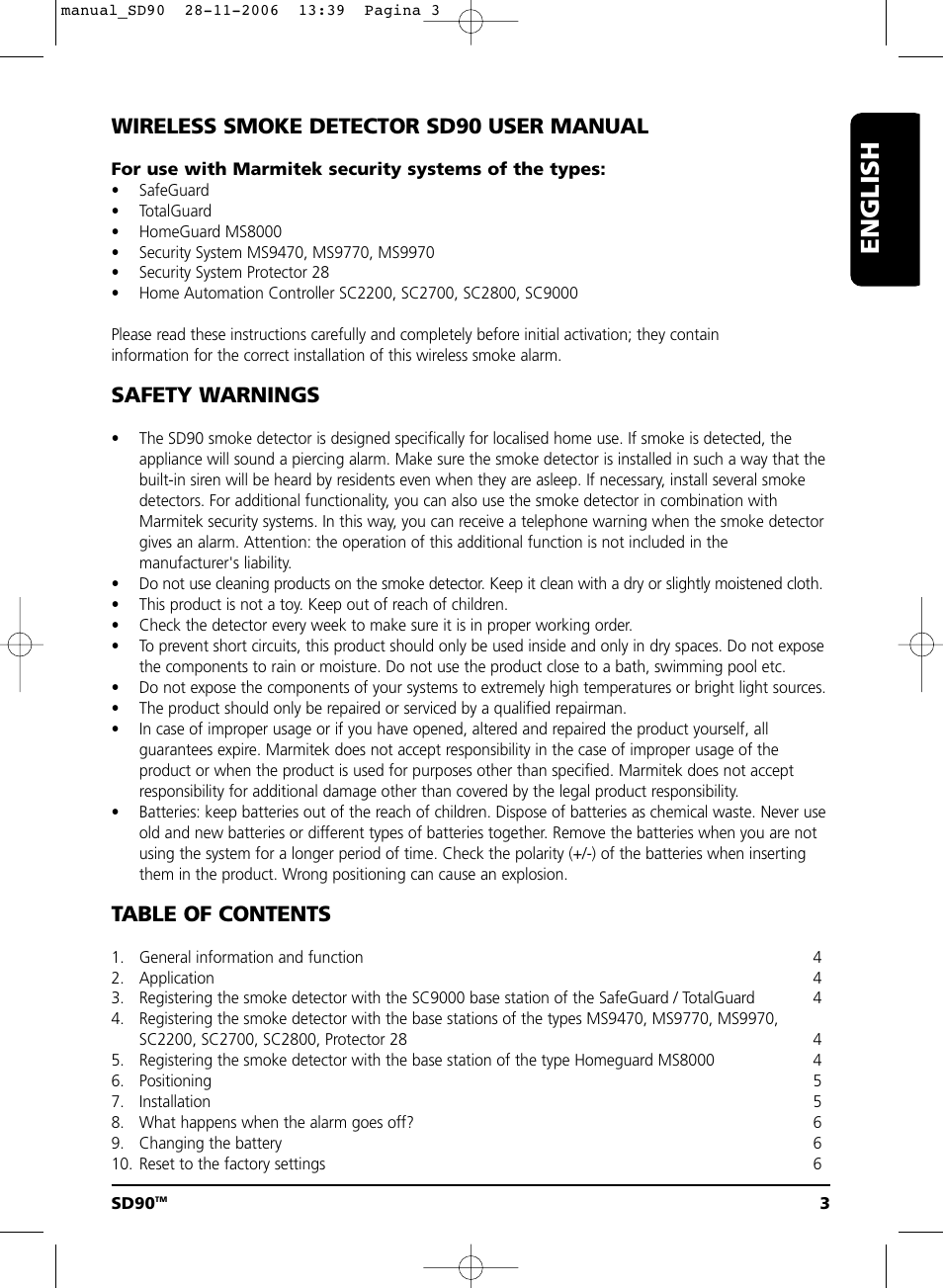 Marmitek SD90 User Manual | Page 3 / 40