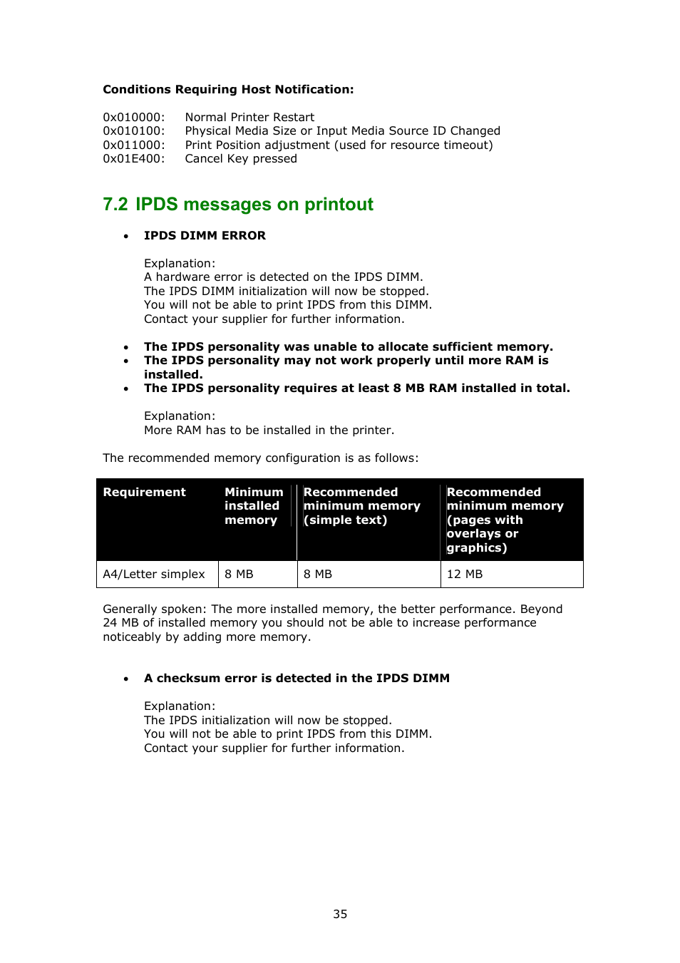 Ipds messages on printout, 2 ipds messages on printout | MPI Technologies LaserJet 2100 User Manual | Page 35 / 40