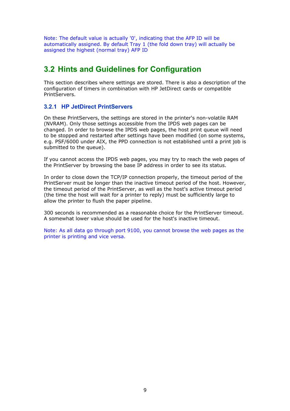 Hints and guidelines for configuration, Hp jetdirect printservers, 2 hints and guidelines for configuration | MPI Technologies LaserJet 2100 User Manual | Page 9 / 40