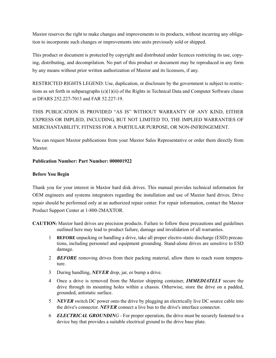 Maxtor QUICKVIEW 300 User Manual | Page 3 / 73
