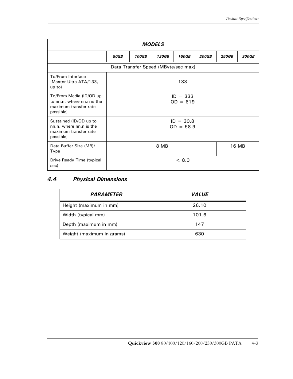 Maxtor QUICKVIEW 300 User Manual | Page 35 / 73