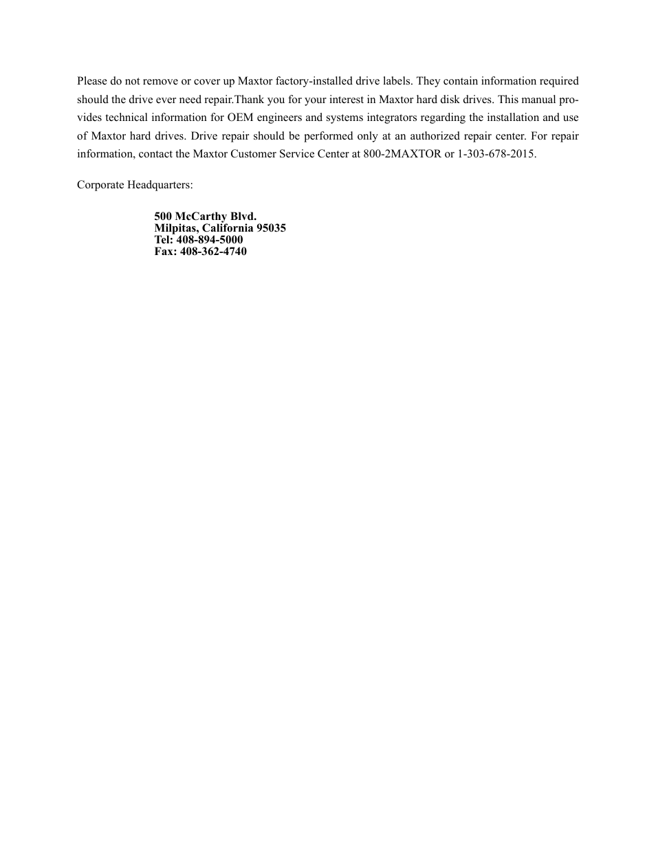 Maxtor QUICKVIEW 300 User Manual | Page 4 / 73