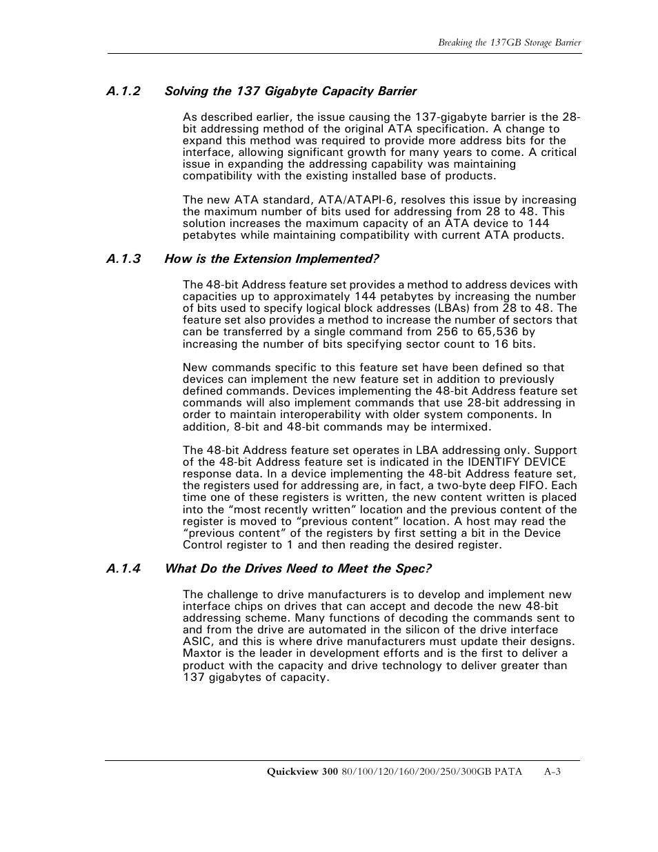 Maxtor QUICKVIEW 300 User Manual | Page 62 / 73