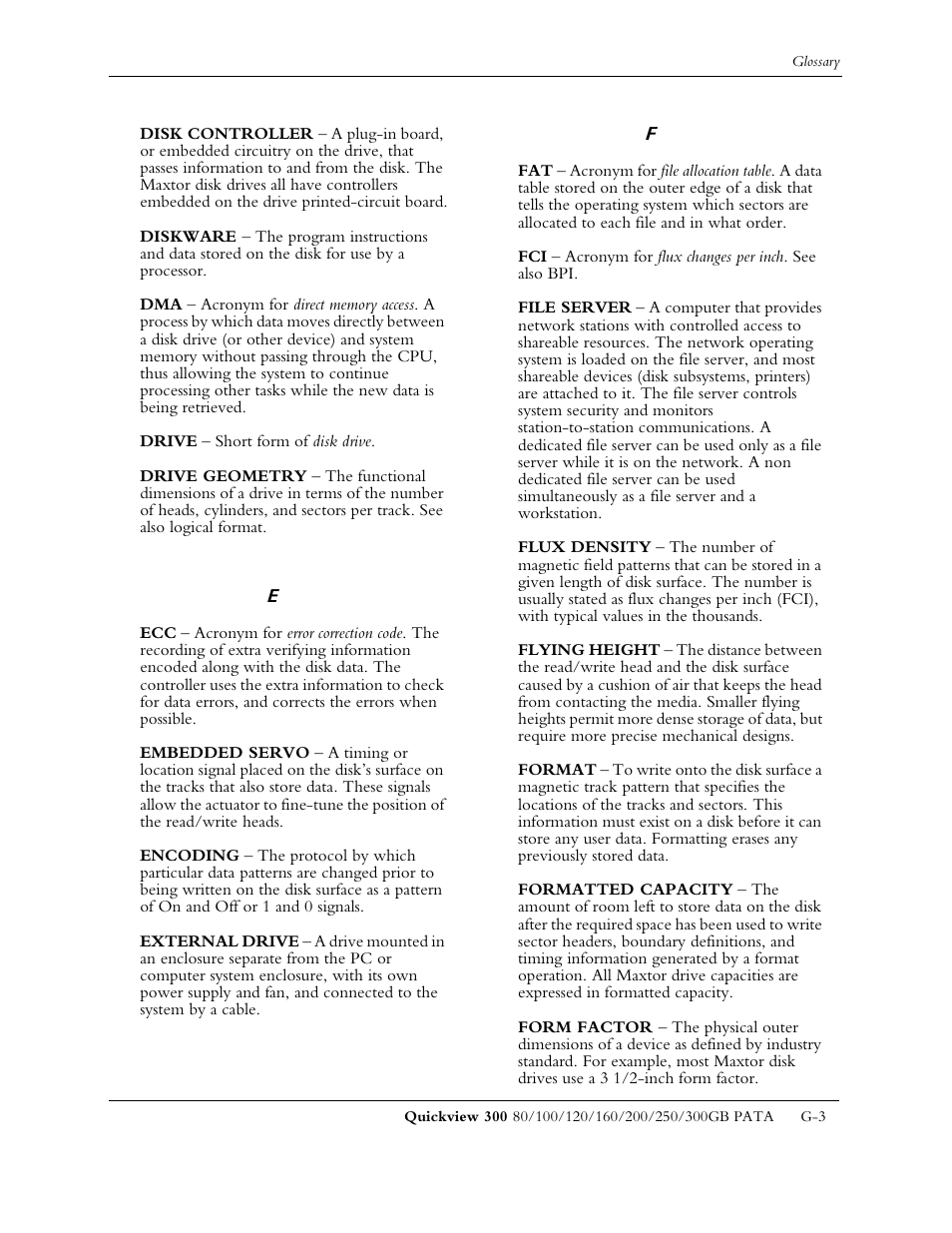 Maxtor QUICKVIEW 300 User Manual | Page 67 / 73