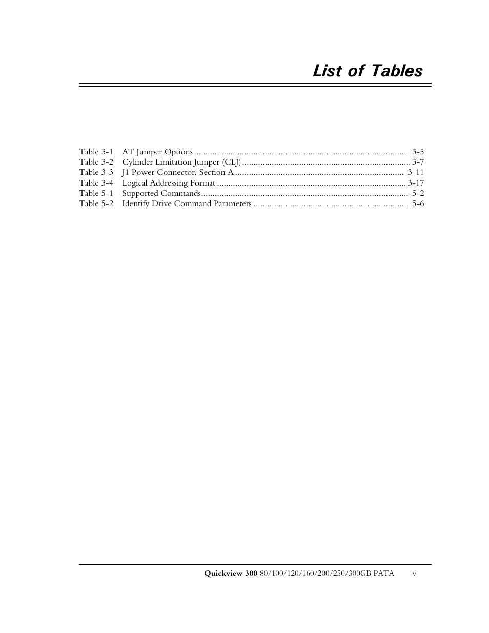 List of tables | Maxtor QUICKVIEW 300 User Manual | Page 9 / 73