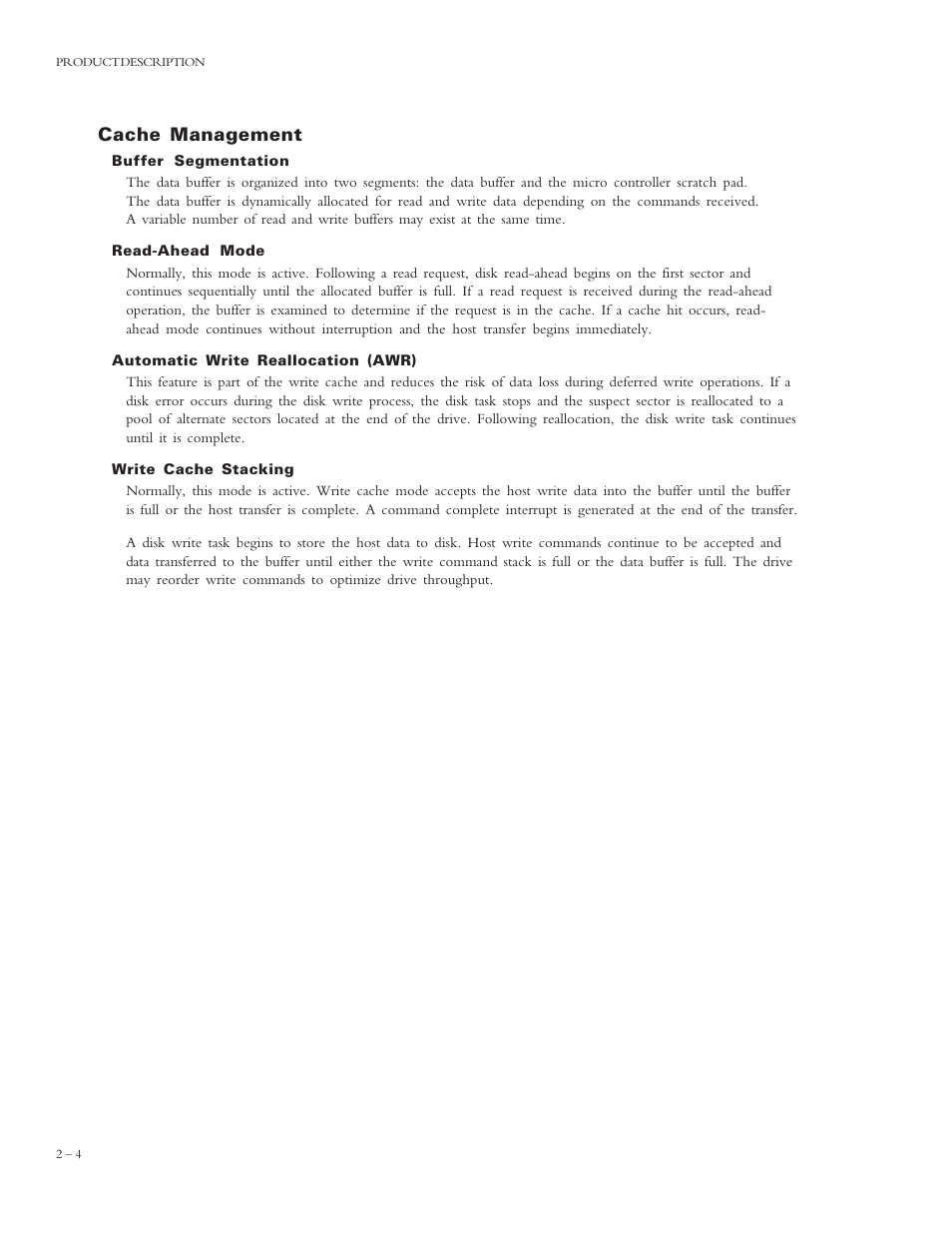 Cache management | Maxtor 4320 User Manual | Page 15 / 71