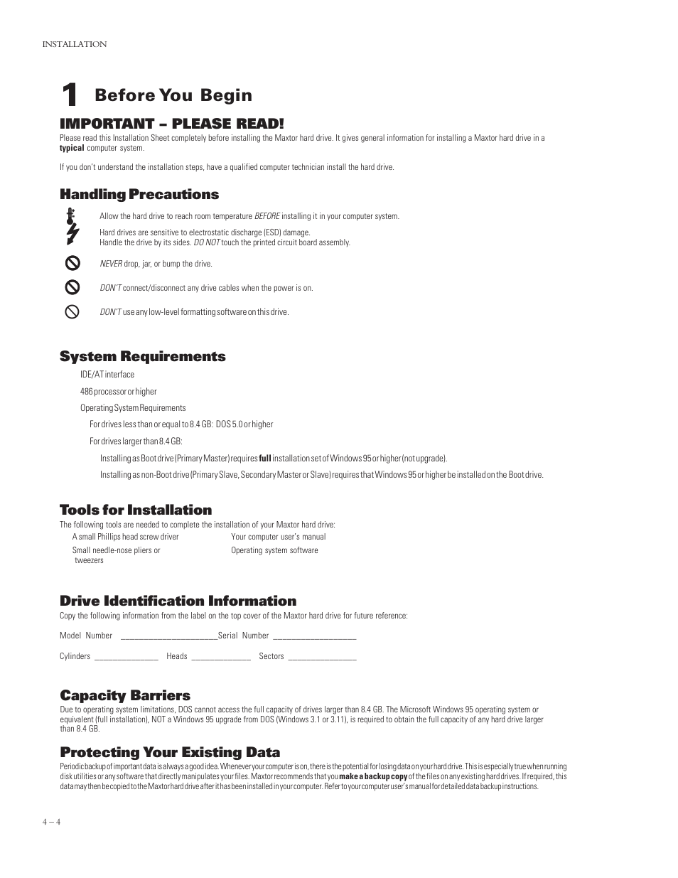 Before you begin | Maxtor 4320 User Manual | Page 26 / 71