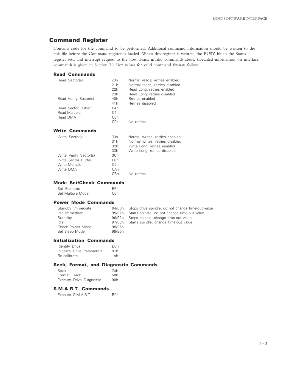 Command register | Maxtor 4320 User Manual | Page 45 / 71