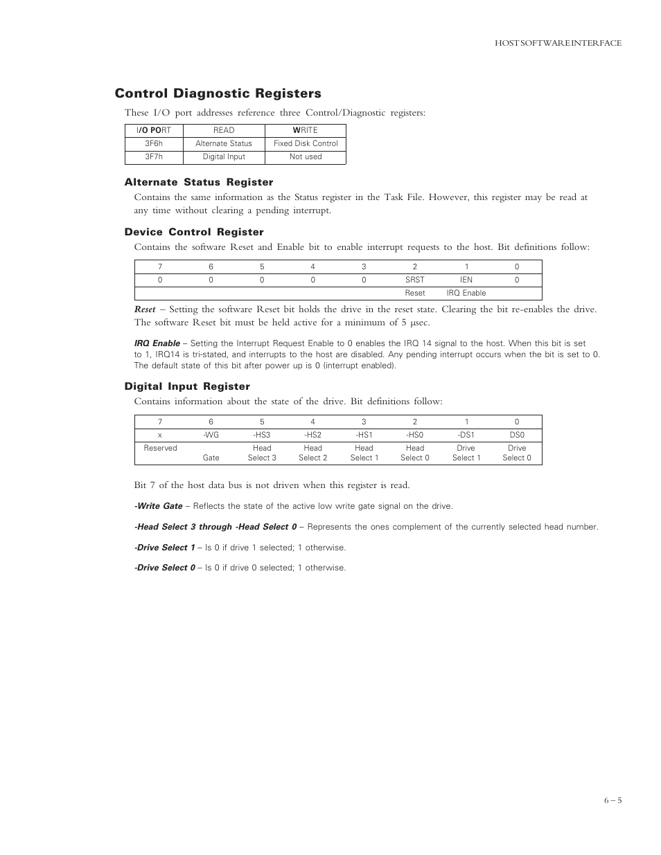 Control diagnostic registers | Maxtor 4320 User Manual | Page 47 / 71