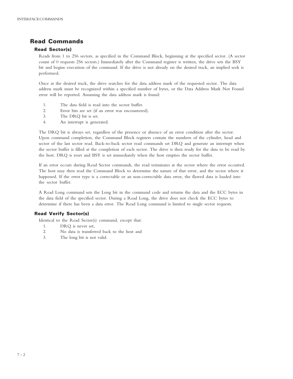 Read commands | Maxtor 4320 User Manual | Page 50 / 71