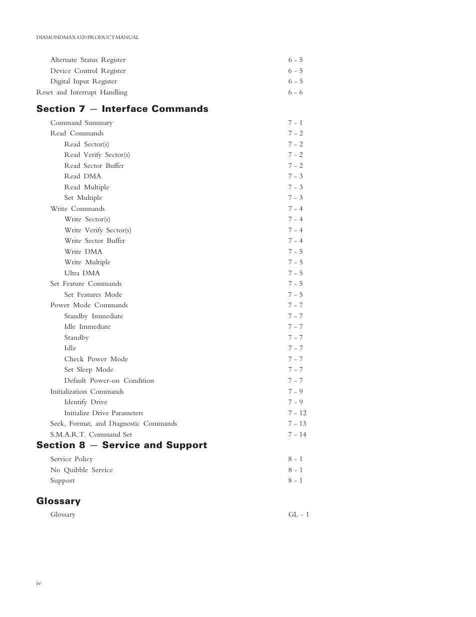 Glossary | Maxtor 4320 User Manual | Page 8 / 71