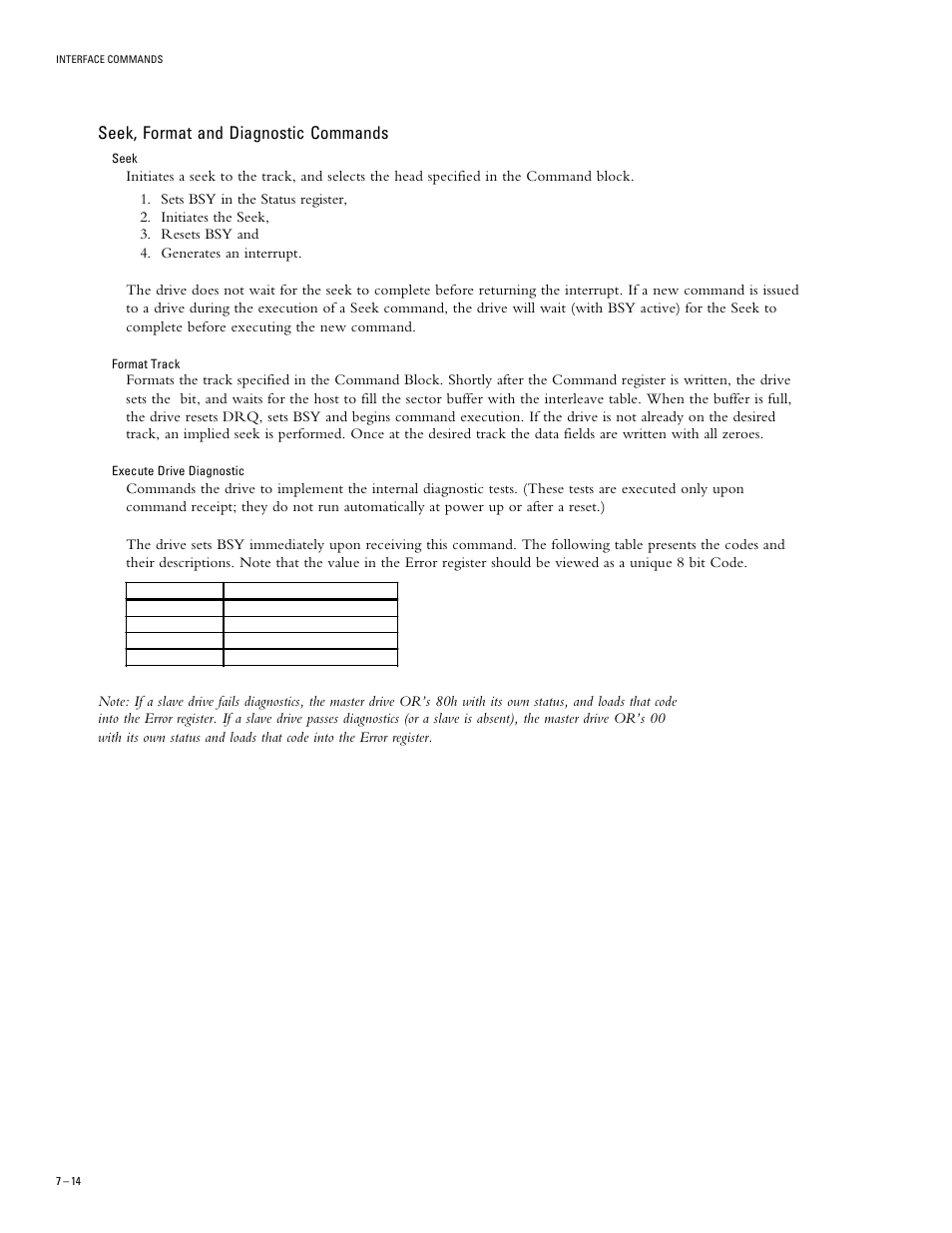 Seek, format and diagnostic commands | Maxtor DIAMONDMAX 91536H2 User Manual | Page 54 / 63