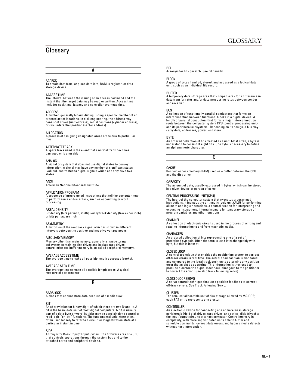Glossary glossary | Maxtor DIAMONDMAX 91536H2 User Manual | Page 58 / 63
