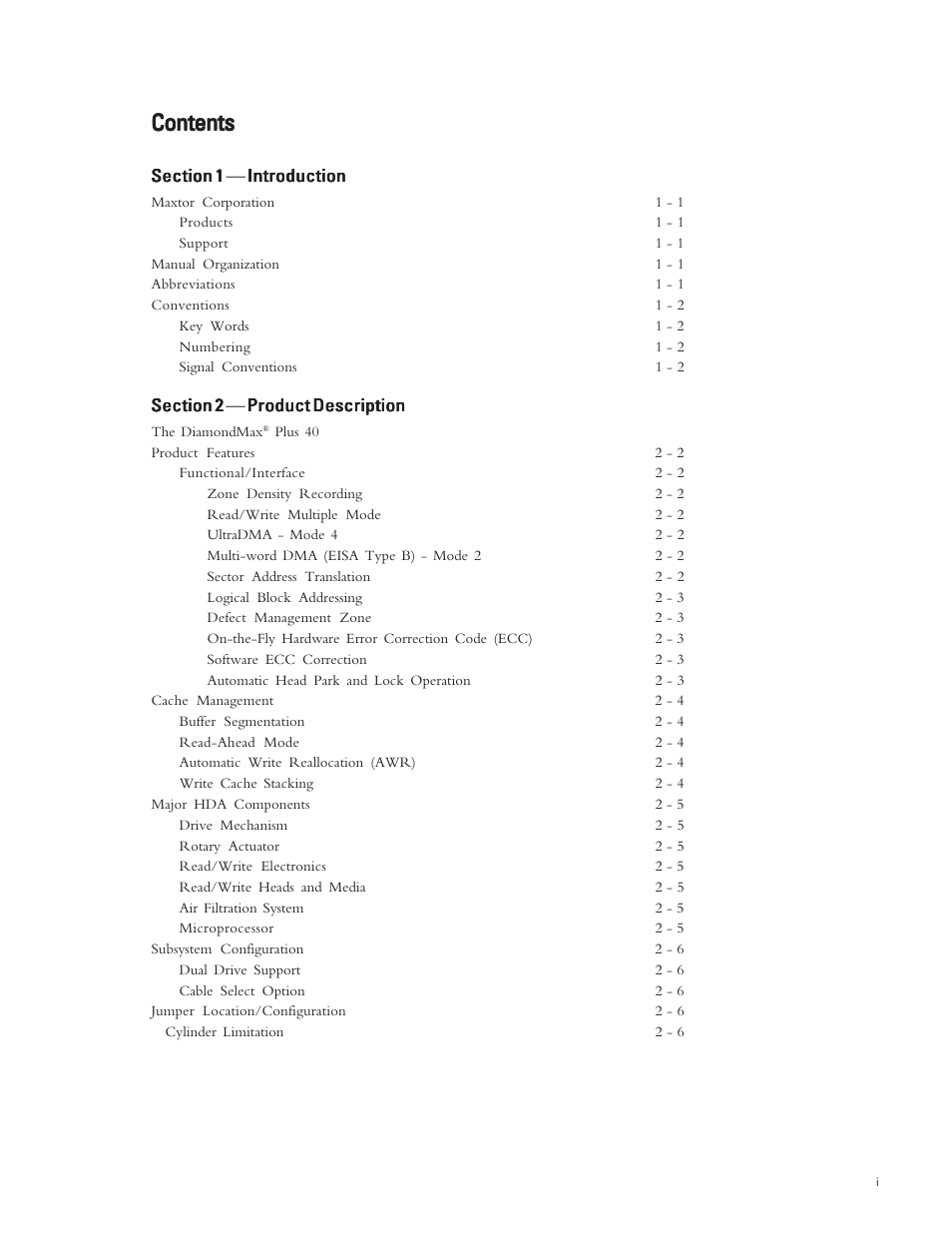 Maxtor DIAMONDMAX PLUS 40 54098U8 User Manual | Page 3 / 62