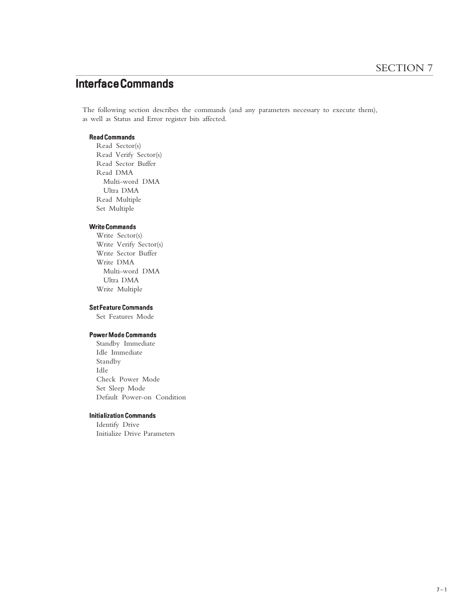 Interface commands | Maxtor DIAMONDMAX PLUS 40 54098U8 User Manual | Page 41 / 62
